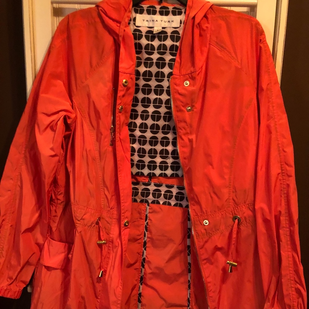 Trina Turk Orange Rain Jacket